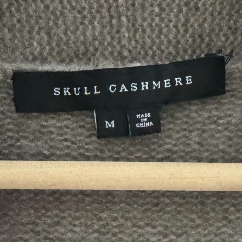 Skull Cashmere Jansen Eye Cardigan Duster Sweater Med Cashmere Boho Chic Brown - Picture 13 of 14